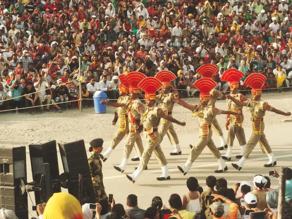 BSF soldiers performing at the Wagah border ceremony 