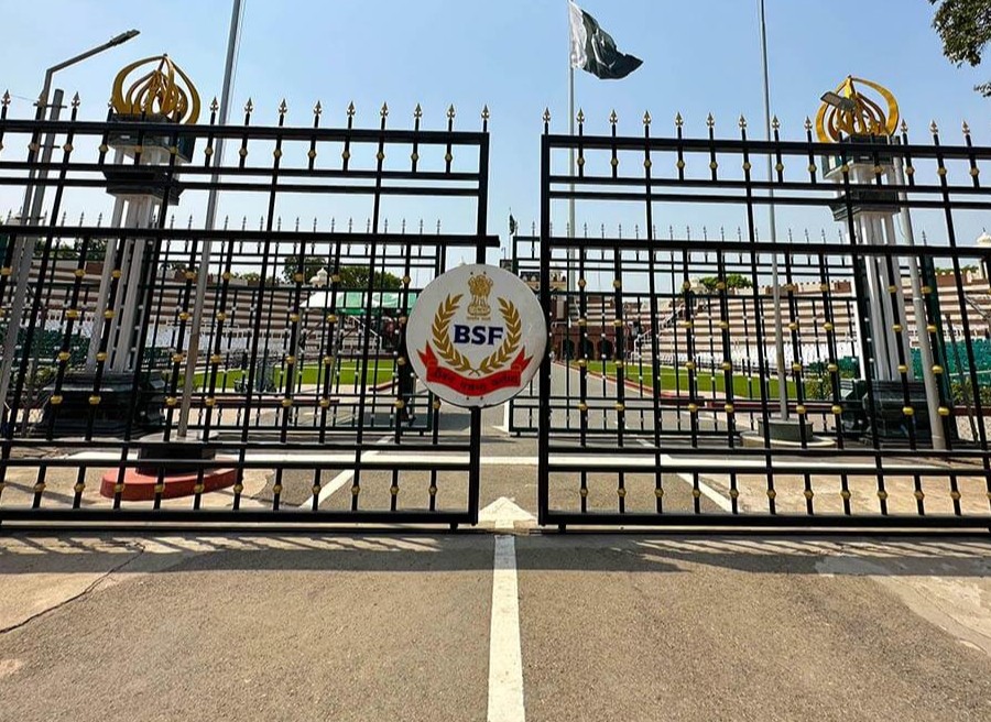 The gate between India and Pakistan at the Wagah border.